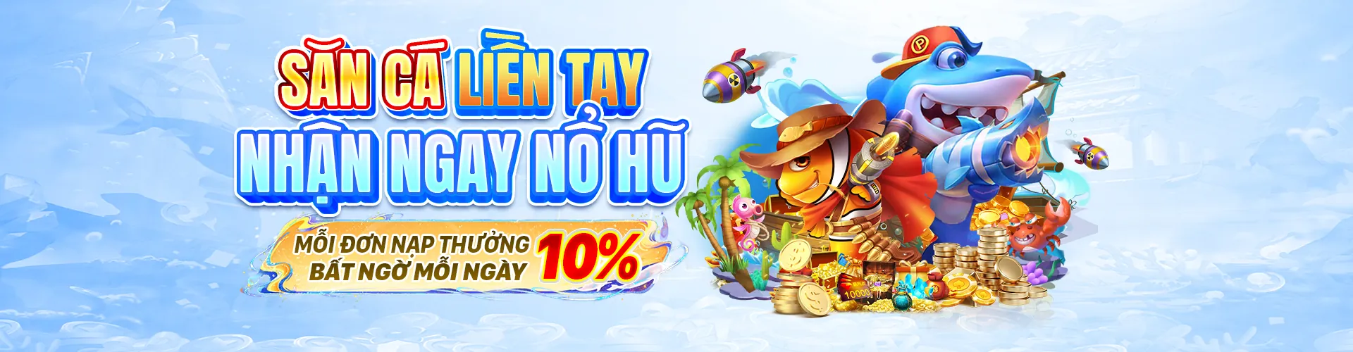 Hình ảnh đại dương sôi động với nhiều loài cá và pháo săn cá tại 777king99 tải game
